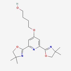 molecular formula C19H27N3O4 B12873942 4-((2,6-Bis(4,4-dimethyl-4,5-dihydrooxazol-2-yl)pyridin-4-yl)oxy)butan-1-ol 