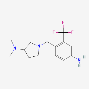 molecular formula C14H20F3N3 B12873943 1-(4-Amino-2-(trifluoromethyl)benzyl)-N,N-dimethylpyrrolidin-3-amine 