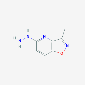 molecular formula C7H8N4O B12873944 5-Hydrazinyl-3-methylisoxazolo[4,5-b]pyridine 