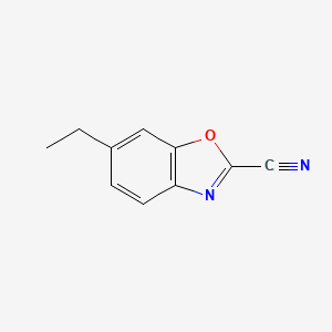 molecular formula C10H8N2O B12873954 6-Ethylbenzo[d]oxazole-2-carbonitrile 