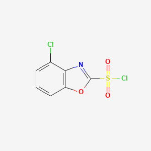 molecular formula C7H3Cl2NO3S B12873959 4-Chlorobenzo[d]oxazole-2-sulfonyl chloride 