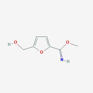 molecular formula C7H9NO3 B12873963 Methyl 5-(hydroxymethyl)furan-2-carbimidate 