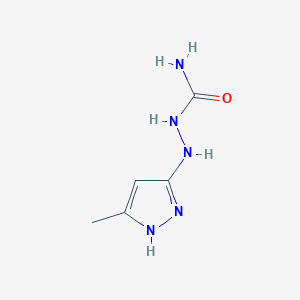 molecular formula C5H9N5O B12873965 2-(5-Methyl-1H-pyrazol-3(2H)-ylidene)hydrazinecarboxamide 