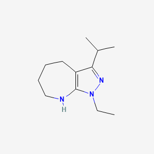 molecular formula C12H21N3 B12874053 1-Ethyl-3-isopropyl-1,4,5,6,7,8-hexahydropyrazolo[3,4-b]azepine 