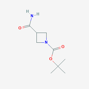 molecular formula C9H16N2O3 B1287407 叔丁基-3-氨基甲酰基氮杂环丁烷-1-羧酸酯 CAS No. 486415-29-6