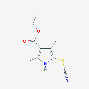 molecular formula C10H12N2O2S B12874089 Ethyl 2,4-dimethyl-5-thiocyanato-1H-pyrrole-3-carboxylate CAS No. 806632-20-2