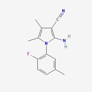 2-Amino-1-(2-fluoro-5-methylphenyl)-4,5-dimethyl-1H-pyrrole-3-carbonitrile