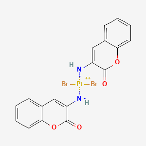 Platinum, bis(3-amino-2H-1-benzopyran-2-one-N)dibromo-