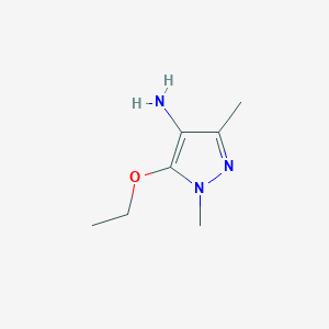 molecular formula C7H13N3O B12874146 5-Ethoxy-1,3-dimethyl-1H-pyrazol-4-amine CAS No. 87675-30-7