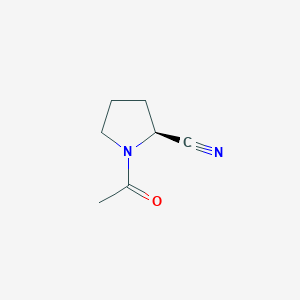 molecular formula C7H10N2O B12874242 (S)-1-Acetylpyrrolidine-2-carbonitrile 