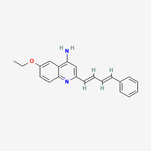 molecular formula C21H20N2O B12874268 6-Ethoxy-2-(4-phenylbuta-1,3-dien-1-yl)quinolin-4-amine 