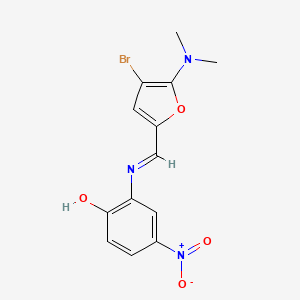 2-(((4-Bromo-5-(dimethylamino)furan-2-yl)methylene)amino)-4-nitrophenol