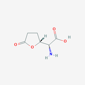 molecular formula C6H9NO4 B12874309 (R)-2-Amino-2-((R)-5-oxotetrahydrofuran-2-yl)acetic acid 