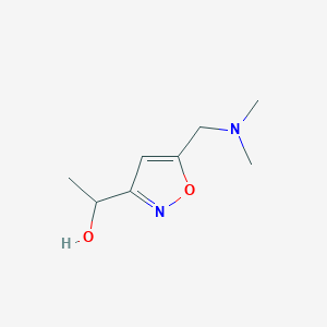 molecular formula C8H14N2O2 B12874353 1-(5-((Dimethylamino)methyl)isoxazol-3-yl)ethanol 