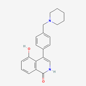 molecular formula C21H22N2O2 B12874368 5-Hydroxy-4-{4-[(piperidin-1-yl)methyl]phenyl}isoquinolin-1(2H)-one CAS No. 651029-46-8