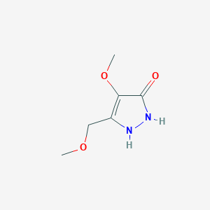 molecular formula C6H10N2O3 B12874407 4-Methoxy-5-(methoxymethyl)-1H-pyrazol-3(2H)-one 