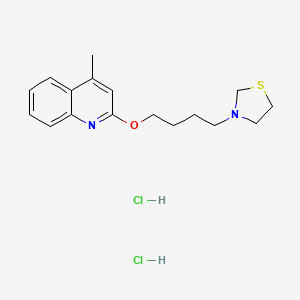 molecular formula C17H24Cl2N2OS B12874420 Thiazolidine, 3-(4-(4-methyl-2-quinolyloxy)butyl)-, dihydrochloride CAS No. 41288-16-8