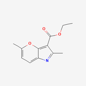 molecular formula C12H13NO3 B12874445 Ethyl 2,5-dimethylpyrano[3,2-b]pyrrole-3-carboxylate 