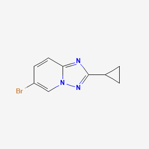 molecular formula C9H8BrN3 B12874481 6-Bromo-2-cyclopropyl-[1,2,4]triazolo[1,5-a]pyridine 