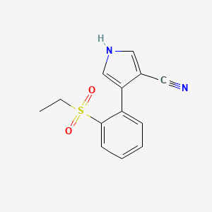 molecular formula C13H12N2O2S B12874483 4-[2-(Ethanesulfonyl)phenyl]-1H-pyrrole-3-carbonitrile CAS No. 87388-32-7