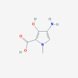 molecular formula C6H8N2O3 B12874503 4-Amino-3-hydroxy-1-methyl-1H-pyrrole-2-carboxylic acid CAS No. 591248-13-4