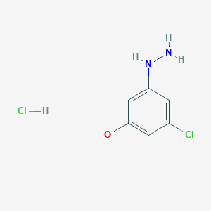 molecular formula C7H10Cl2N2O B12874528 3-Chloro-5-methoxyphenylhydrazine hydrochloride 