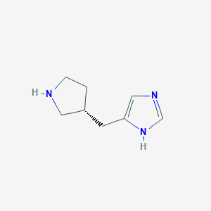 molecular formula C8H13N3 B12874556 (R)-4-(Pyrrolidin-3-ylmethyl)-1H-imidazole 