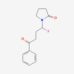 molecular formula C14H16FNO2 B12874583 1-(1-Fluoro-4-oxo-4-phenylbutyl)pyrrolidin-2-one 