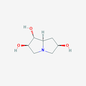 molecular formula C7H13NO3 B12874600 (1R,2R,6R,7AR)-hexahydro-1H-pyrrolizine-1,2,6-triol 