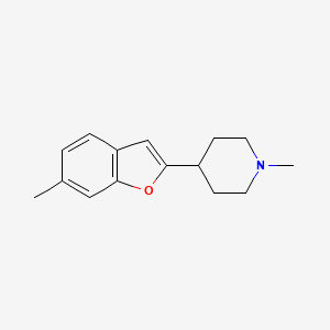 molecular formula C15H19NO B12874635 1-Methyl-4-(6-methylbenzofuran-2-yl)piperidine 