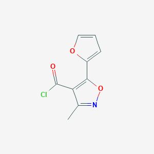 molecular formula C9H6ClNO3 B12874696 5-(Furan-2-yl)-3-methylisoxazole-4-carbonyl chloride CAS No. 90225-06-2