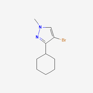 molecular formula C10H15BrN2 B12874725 4-bromo-3-cyclohexyl-1-methyl-1H-Pyrazole 