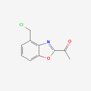 molecular formula C10H8ClNO2 B12874733 1-(4-(Chloromethyl)benzo[d]oxazol-2-yl)ethanone 