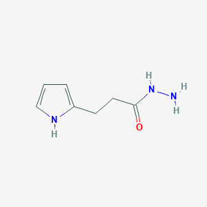 molecular formula C7H11N3O B12874750 3-(1H-pyrrol-2-yl)propanehydrazide 