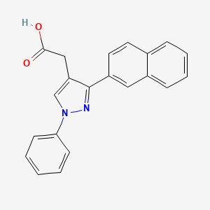 molecular formula C21H16N2O2 B12874755 [3-(Naphthalen-2-yl)-1-phenyl-1H-pyrazol-4-yl]acetic acid CAS No. 70598-40-2