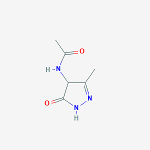 molecular formula C6H9N3O2 B12874845 N-(3-Hydroxy-5-methyl-4H-pyrazol-4-yl)acetamide 