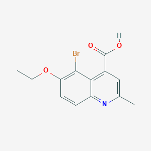 molecular formula C13H12BrNO3 B12874848 5-Bromo-6-ethoxy-2-methylquinoline-4-carboxylic acid CAS No. 89267-28-7