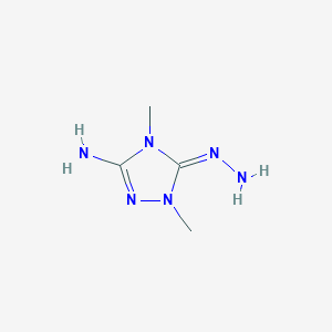 molecular formula C4H10N6 B12874858 5-Hydrazono-1,4-dimethyl-4,5-dihydro-1H-1,2,4-triazol-3-amine 