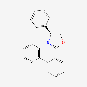 molecular formula C21H17NO B12874864 (S)-2-([1,1'-Biphenyl]-2-yl)-4-phenyl-4,5-dihydrooxazole 