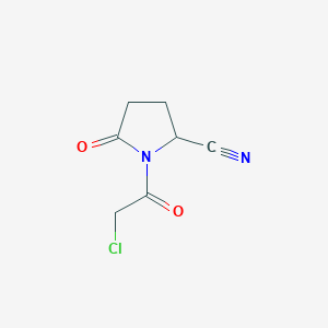 molecular formula C7H7ClN2O2 B12874886 1-(2-Chloroacetyl)-5-oxopyrrolidine-2-carbonitrile CAS No. 98062-39-6