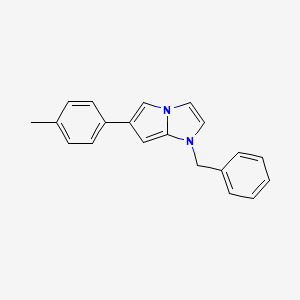 molecular formula C20H18N2 B12874962 1H-Pyrrolo(1,2-a)imidazole, 1-benzyl-6-(p-tolyl)- CAS No. 34657-85-7