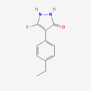 molecular formula C11H11FN2O B12874964 4-(4-Ethylphenyl)-5-fluoro-1H-pyrazol-3(2H)-one 