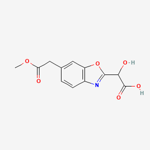 molecular formula C12H11NO6 B12874971 2-(Carboxy(hydroxy)methyl)-6-(2-methoxy-2-oxoethyl)benzo[d]oxazole 