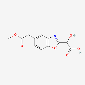 molecular formula C12H11NO6 B12875019 2-(Carboxy(hydroxy)methyl)-5-(2-methoxy-2-oxoethyl)benzo[d]oxazole 