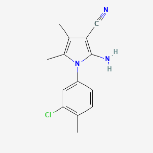 molecular formula C14H14ClN3 B12875051 2-Amino-1-(3-chloro-4-methylphenyl)-4,5-dimethyl-1H-pyrrole-3-carbonitrile 