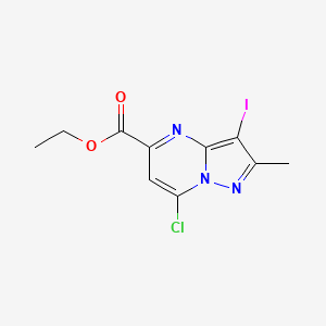 molecular formula C10H9ClIN3O2 B12875098 Ethyl 7-chloro-3-iodo-2-methyl-pyrazolo[1,5-a]pyrimidine-5-carboxylate 