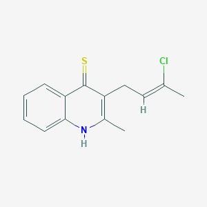 molecular formula C14H14ClNS B12875105 3-(3-Chlorobut-2-EN-1-YL)-2-methylquinoline-4-thiol 