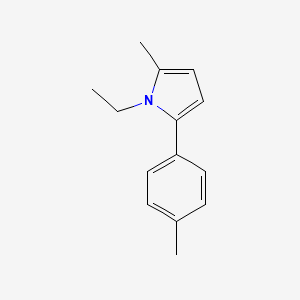 molecular formula C14H17N B12875124 1-Ethyl-2-methyl-5-(4-methylphenyl)-1H-pyrrole CAS No. 62041-50-3