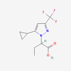 B1287514 2-(5-Cyclopropyl-3-(trifluoromethyl)-1H-pyrazol-1-yl)butanoic acid CAS No. 1006348-77-1