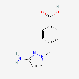 B1287516 4-[(3-amino-1H-pyrazol-1-yl)methyl]benzoic acid CAS No. 1006348-84-0